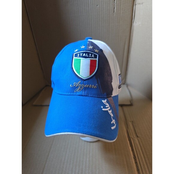 Italia‎ Azzurri Soccer Baseball Cap Hat Italy Italian Football Fan - Picture 1 of 9